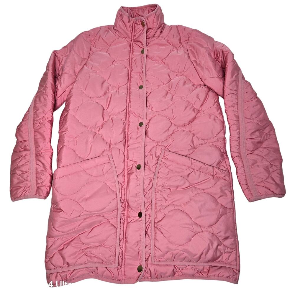 J. Crew Pink Quilted Cocoon Puffer Jacket PrimaLoft Insulation Coat Women's ST